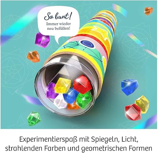 Kosmos 657987 Kaleidoskop, Selbst Bauen und staunen, Experimentier-und Bastel-Set mit Spiegeln, Licht und strahlenden Farben, Wieder befüllbar, Mitbringexperiment zu Optik, Für Kinder ab 6-8 Jahre thumbnail 3