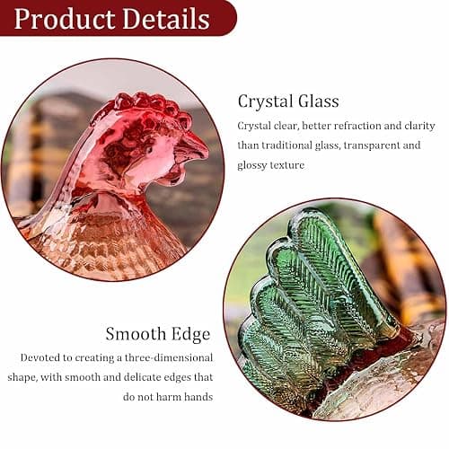 Gkesgm Crystal Glass Chicken-Shaped Candy Dish,Vintage Style Candy Bowl with Lid,Tabletop Dessert Plate Snack Bowl (Glazed) thumbnail 5