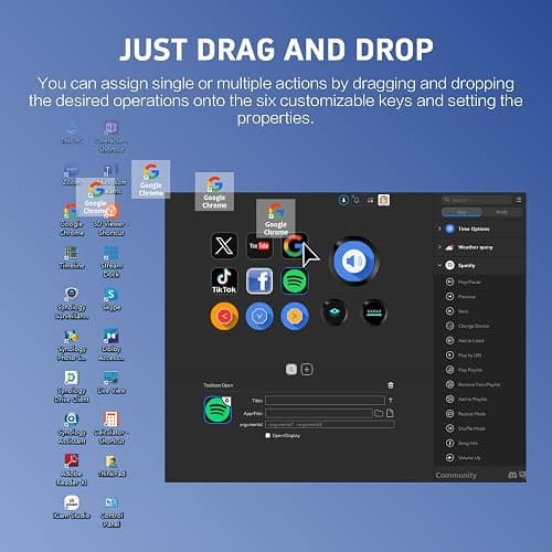 ActionRing Streaming Macro Keypad, Stream Controller Deck, Gaming Shortcut Keyboard, with Customizable 6 LCD Shortcut Keys, 3 Buttons and 3 Knobs, Trigger Actions in OBS/Twitch/YouTube, Windows 10/Mac14.0 (N3 Black) thumbnail 5