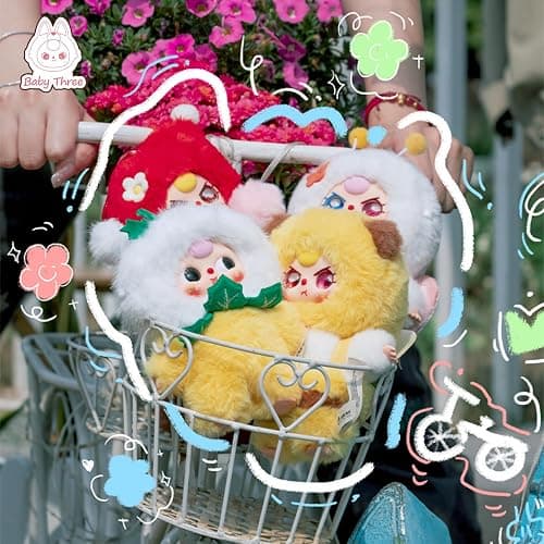 cureplaneta Baby Three Where's Spring? Series Plush Blind Box - Small Stuffed Figures Mini Random Toy Collectible Doll Cute Home Decorations - Birthday Mystery Single Box thumbnail 5