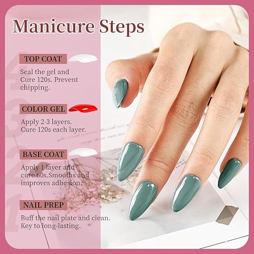 JODSONE 36 PCS Gel Nail Polish Set-32 Colors Gel Nail Polish Set Same Color Same Bottle No Wipe Base Top Matte Glitter Coat Professional Choice Salon Gifts thumbnail 8