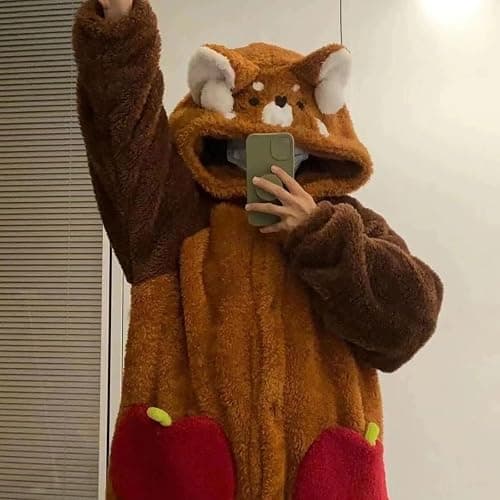 Unisex Adult Animal Pajamas,Plush Cute Animal Onesie Pajamas Christmas Cosplay Homewear Sleepwear Jumpsuit thumbnail 6