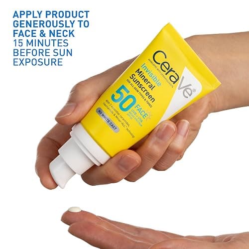 CeraVe Invisible Mineral Sunscreen SPF 50, Face Sunscreen for Sensitive Skin With Zinc Oxide & Titanium Dioxide, Vitamin E + Niacinamide + Ceramides, Oil Free, Travel Size 1.62 oz thumbnail 9