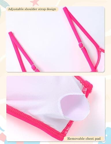 FoWear Girls Swimsuits Bikini Set 2 Pieces Color Block Bikini with Adjustable Shoulder Strap Girls Bathing Suit 7-16Y thumbnail 6