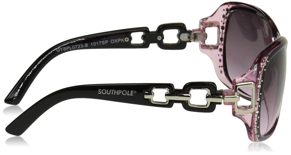 Southpole 1017SP Stylish Rhinestone UV Protective Rectangular Sunglasses for Women. Trendy Gifts for Women, 70 mm thumbnail 3