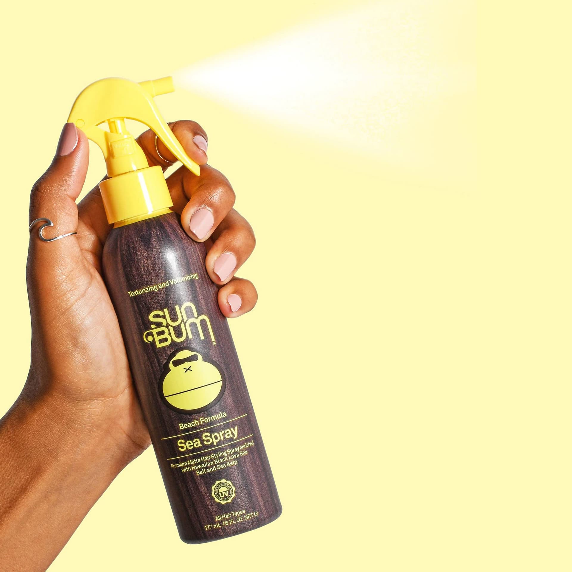Sun Bum Sea Spray|Texturizing and Volumizing Sea Salt Spray | UV Protection with a Matte Finish | Medium Hold | for All Hair Types | 6 FL OZ Spray Bottle, Clear (80-41025) thumbnail 2