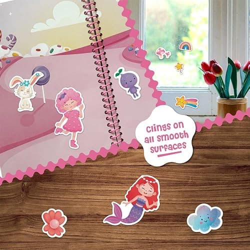 Stick4Ever Jelly Sticker Book - for Kids - Waterproof, Easy to Clean Reusable Sticker Book for Toddlers- Reusable Road Trip Activities for Kids - Stocking Stuffers for Toddlers (Wonderland) thumbnail 2