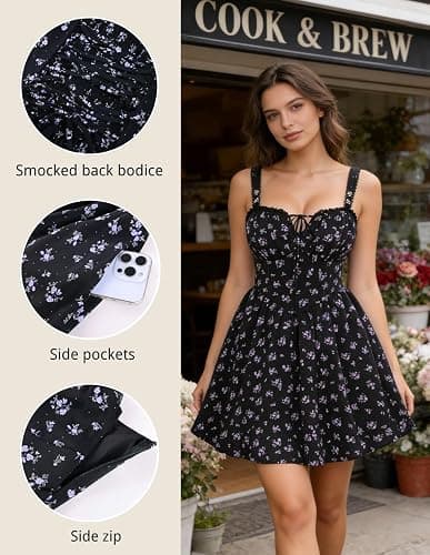 Scarlet Darkness Floral Corset Dress Sundresses for Women 2026 Summer Mini Graduation Dress thumbnail 4
