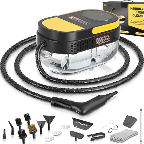 Gautye Steam Cleaner, 3-Level Adjustable Handle, 15s Heat-Up, 1.6L Tank, Portable Steam Cleaner Handheld with 16 pcs Accessories, Steamer Cleaning for Grout, Couch, Floor, Car, Carpet - Image 1