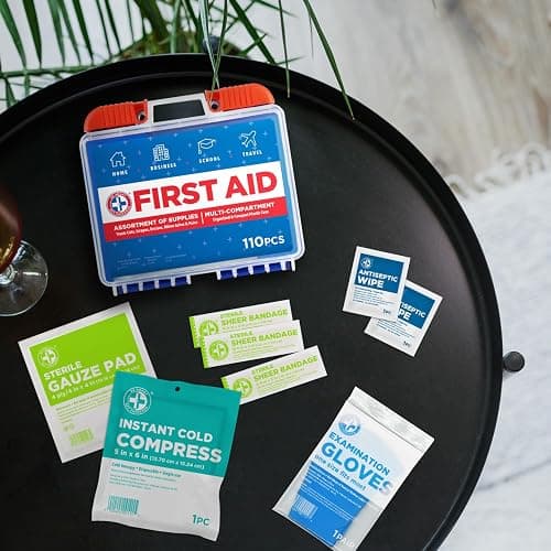 Be Smart Get Prepared 110 pc First Aid Kit: Clean, Treat, Protect Minor Cuts, Home, Office, Car, School, Business, Travel, Emergency, Outdoor, Camping & Sports, FSA/HSA (Packaging may vary) thumbnail 5