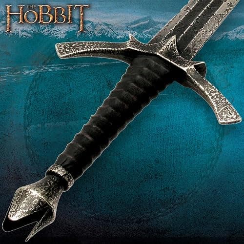 The Hobbit Morgul Dagger Blade Of The Nazgul | Stainless Steel Blade | Leather-Wrapped Grip | Solid Metal Hilt | Includes Wooden Wall Display | Certificate Of Authenticity thumbnail 7