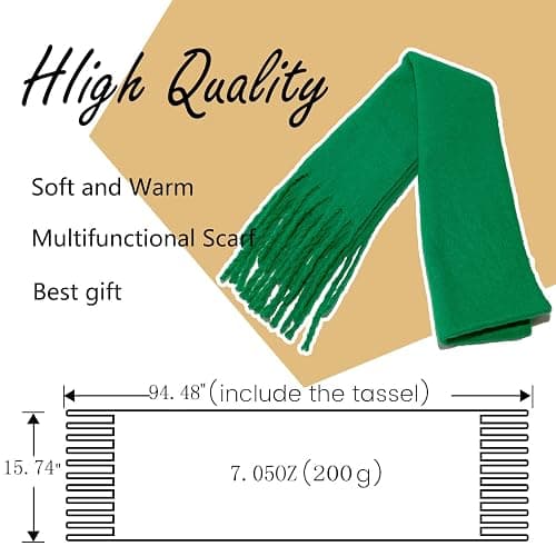 Wendyfull Winter Scarf for Women Big Chunky Scarf Solid Warm Soft Oversized Thick Blanket Scarves Shawl Cashmere Feel thumbnail 3