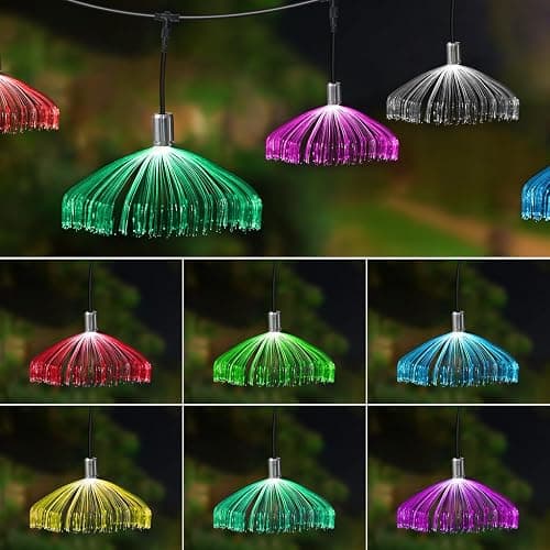 AZIMOM 10PCS Fiber Optic Jellyfish Lamp 16.4ft DC12V RGB Colorful Waterproof Connectable Jellyfish Fairy String Hanging Light for Ceiling Garden Trees Christmas Party Wedding Lighting Decor thumbnail 2