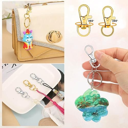PAXCOO 990PCS Keychain Making Kit, Keychain Craft Supplies Including Key Chain Hooks, Lobster Clasps, Key Rings and Jump Rings for Key Chain Making and Jewelry Making thumbnail 7