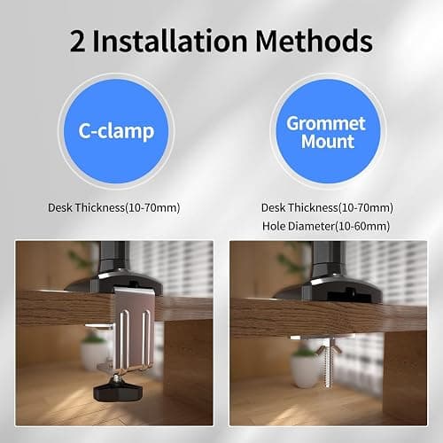 suptek Support Ecran PC pour Moniteur LCD LED de 13 à 32 Pouces, Bras de Moniteur à Ressort à Gaz, Hauteur Réglable, VESA 75/100 mm, Inclinaison de ± 90°, Rotation de 360°, Capacité 2-9 kg, MD01A thumbnail 5