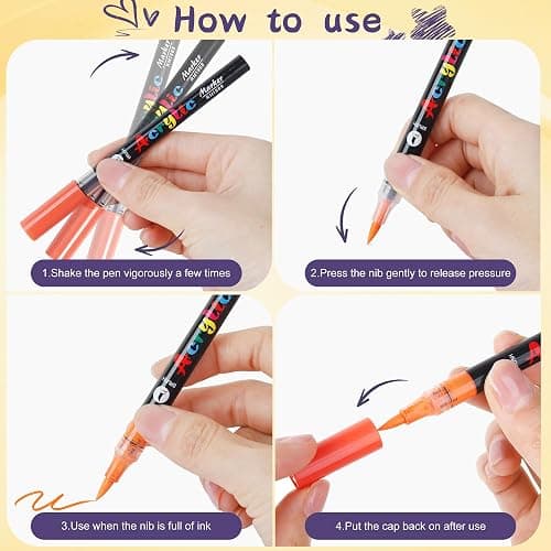 Artdone 12 Colors Nail Art Pens Set, 3D Quick-Drying Acrylic Paint Markers Nail Point Graffiti Dotting Drawing Liner Brush for DIY Gel Nail Polish Design Manicure Tools thumbnail 3