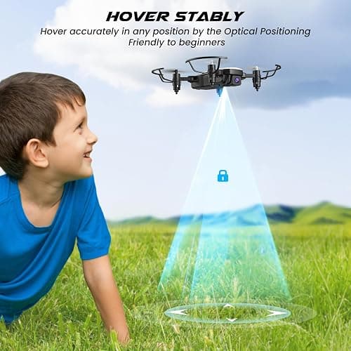 SIMREX X300C Mini Drone with Camera 720P HD FPV, RC Quadcopter Foldable Drone with Altitude Hold, 3D Flip, Headless Mode, Gravity Control and 2 Batteries, Gifts for Kids, Adults, Beginner (White) thumbnail 3