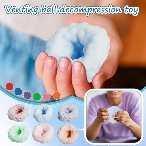 Handmade Stress Ball Crunchy Squishy Sand Squishy Bead Squishys Moldable Stress Ball - Slow Rebound Sensory Squeeze Balls for Anxiety Relief & Focus (Pink) thumbnail 4