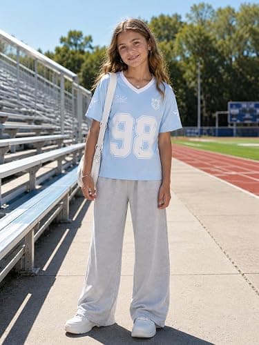 Afsmlys Tween Girls Clothes Short Sleeve Graphic T-Shirt Top + Cargo Pants 2pcs Outfit Set, Size 7-15Years thumbnail 2