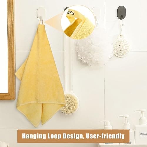SEMAXE Yellow Bath Towel Set, 100% Cotton Absorbent Bathroom Towels with Hanging Loops, 8 Piece Towel Set Include 2 Bath Towels, 2 Hand Towels, 4 Washcloths thumbnail 6