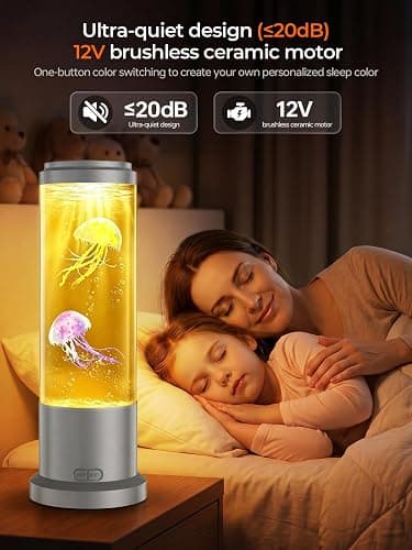 Bodami Jellyfish Lamp,16 Color Mood Night Light, Whisper-Quiet Sensory Aquarium Light, Dual Power Mode Decorative Night Lamp with Remote Control & Timer Suitable for Home Office Decoration and Gifts thumbnail 4