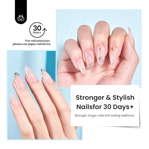 Beetles Builder Gel for Nails, 8 in 1 0.51 Fl Oz Clear Building Gel | for Strengthening, Thickening & Building Instant Apex,Beginner Friendly DIY Salon at Home for Women, LED UV Lamp Cured thumbnail 6