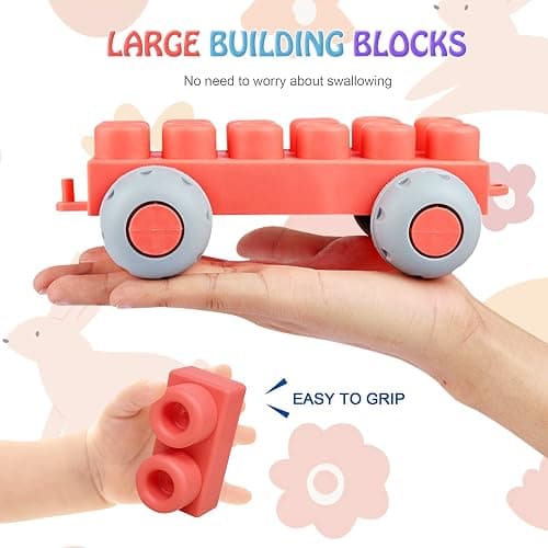 ROHSCE Soft Building Blocks for Toddlers, Large Building Blocks Stacking Blocks for Babies 6 Months and Up Stem Toddler Gifts, Teething Toys, 40 PCS thumbnail 6