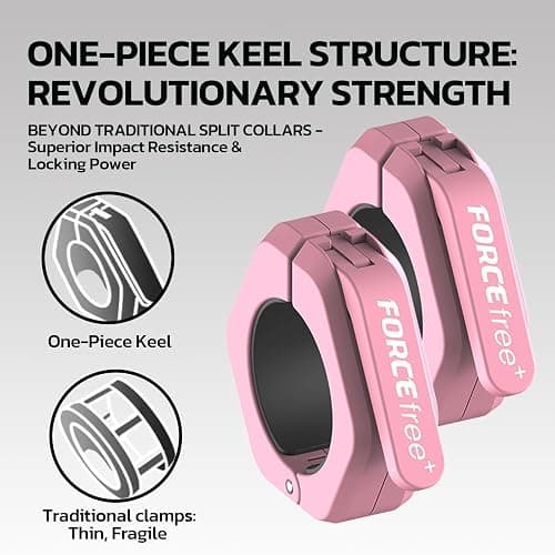 Forcefree+ Barbell Clips (Pair), Barbell Clamps, Quick Release Olympic Barbell Clamps with Anti Slip TPR Grip, Barbell Collars for Secure Weightlifting & Powerlifting thumbnail 6