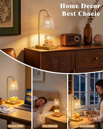 Hong-in Candle Warmer Lamp with Timer Dimmer,Birthday Gifts for Women Mom Sister,House Warming Gifts New Home Room Decor,Vintage Wax Warmer for Scented Wax Jar Candles thumbnail 6