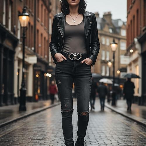 EujRcf Y2K Belt with Star Buckle, Goth and Punk Style Accessory, Y2K Accessories, Adjustable Women Belt, Suitable For Jeans And Short Skirts thumbnail 4