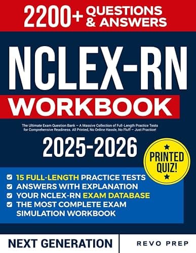 NCLEX-RN WORKBOOK: The Ultimate Exam Question Bank – A Massive Collection of Full-Length Practice Tests for Comprehensive Readiness. All Printed, No Online Hassle, No Fluff – Just Practice! - Image 1