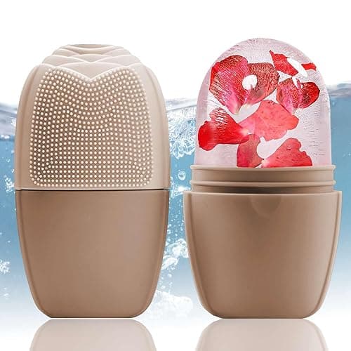 XHJRI Ice Face Roller Massager,Ice Cube Roller for Face, Eyes and Neck Naturally Conditioning and Skin Care,De-Puff Eye Bags,Reduce Migraine Pain,Reusable Massage Silicone Ice Mold (New Coffee) - Image 1