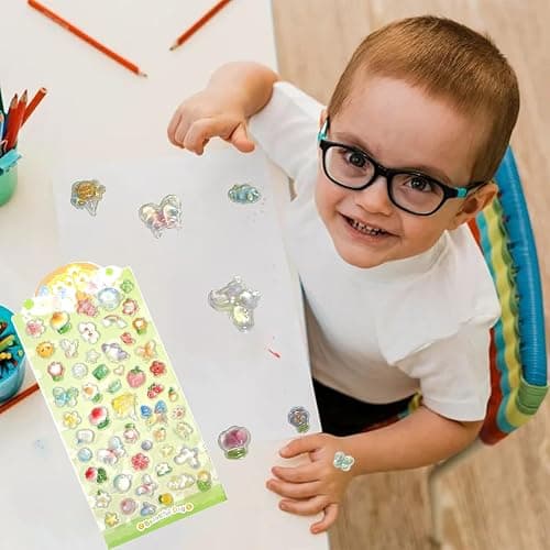 3D Cute Stickers Cartoon Butterfly Flowers Green Fruit Puff Stickers Kawaii Mini Puffy 3D Reusable Puffy for Scrapbooks Planner Journals Laptops Phone Case Decoration thumbnail 2