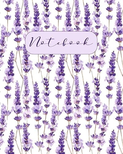 Journal 8" x 10" Notebook: 120 paged notebook in lavender design for daily journaling or note taking - Image 1