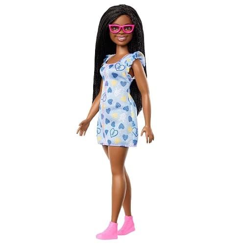 Barbie Fashionistas Doll #229, Doll with Down Syndrome Wearing Heart-Print Dress, Created in Partnership with The National Down Syndrome Society - Image 1