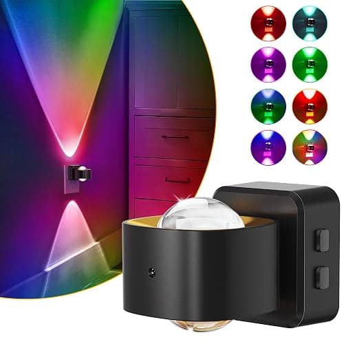 L LOHAS LED Night Light Projector, Color Changing Night Light Plug into Wall, Dusk to Dawn Sensor, Rotating Nightlight, RGB Ambient Lighting for Bathroom, Gaming Room, Gifts,1 Pack - Image 1