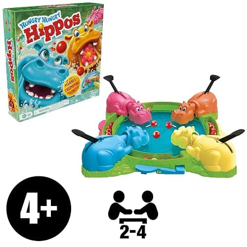Hungry Hungry Hippos Game for Preschoolers | Instant Marble Relaunch, Easy Set-Up & Storage| Ages 4 and Up | 2 to 4 Players | Kids Games thumbnail 13