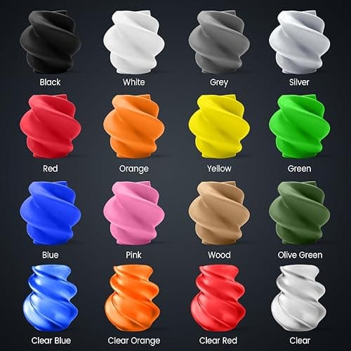 SUNLU 250g PLA Filament 16-Color Set, Neatly Wound 3D Printer Filament | Dimensional Accuracy +/- 0.02mm, Multicolor 250G Spool 16-Packs (12 Regular Color + 4 Transparent Color) thumbnail 4