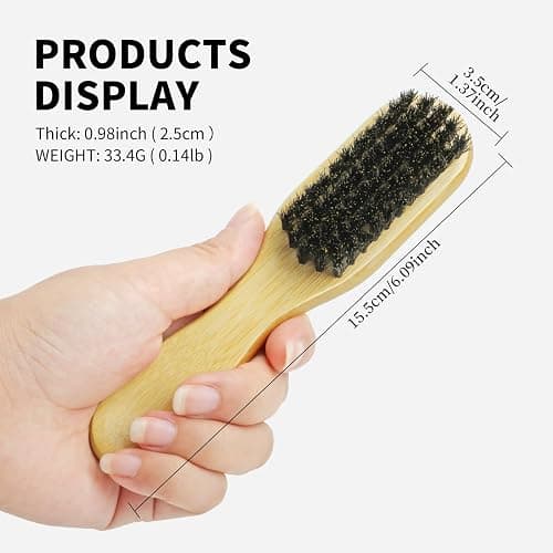Slick Back Hair Brush - Soft Bristles for Laying Down Edges & Glossy Finish | Mini/Trave Boar Bristle Brush to Style, Polish & Smooth Frizz for Baby Hair and Sleeks Ponytails/Buns thumbnail 4