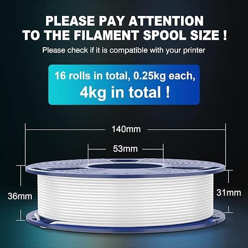 SUNLU 250g PLA Filament 16-Color Set, Neatly Wound 3D Printer Filament | Dimensional Accuracy +/- 0.02mm, Multicolor 250G Spool 16-Packs (12 Regular Color + 4 Transparent Color) thumbnail 3