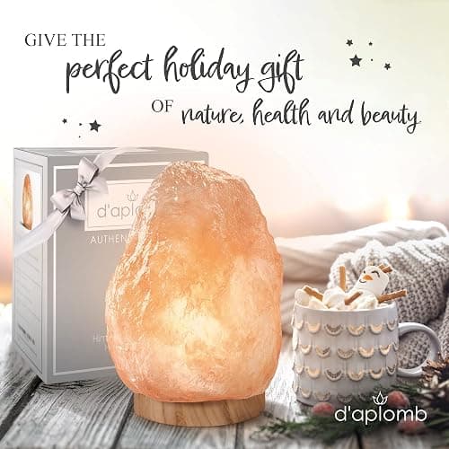 d'aplomb 100% Authentic Natural Himalayan Salt Lamp;Large Hand Carved Natural Chunk Pink Crystal Rock Salt from Himalayan Mountains; Dimmer Cord; 12 lbs thumbnail 2