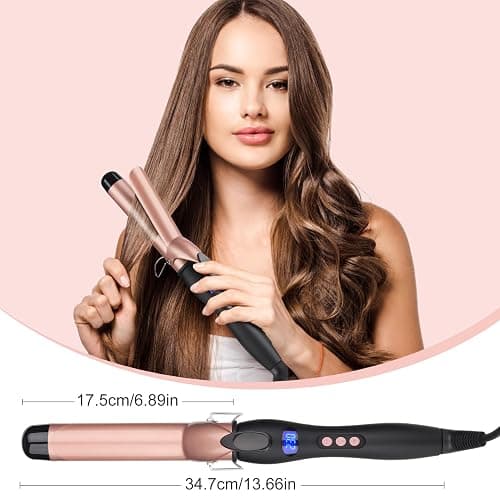 Curling Wand 32MM Curling Tongs with cilp Large Barrel Curling Iron Adjustable Temperature, Professional Hair Curler with Glove for Long & Medium Hair, Dual Voltage thumbnail 6