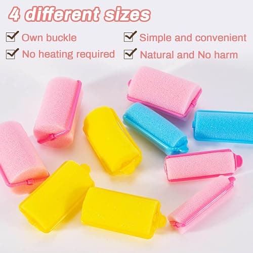 MAQIHAN 36PCS Foam Hair Rollers - Sponge Rollers for Heatless Hair Curler for Short/Long Curling Sleep rolos para cabello Jumbo Large Sponge Curlers Soft Sleeping Thin Hair Curl Overnight rulos thumbnail 4