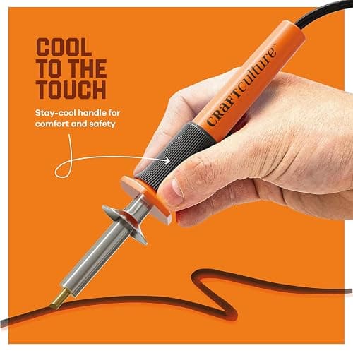 Craft Culture Wood Burning Tool Pen - Craft Burning Tools for Adults & Teens - Wood Burner Kit, Engraver, Carver, Pyrography, Woodburning - Includes 9 Premium Tips - Adjustable Temperature Control thumbnail 9