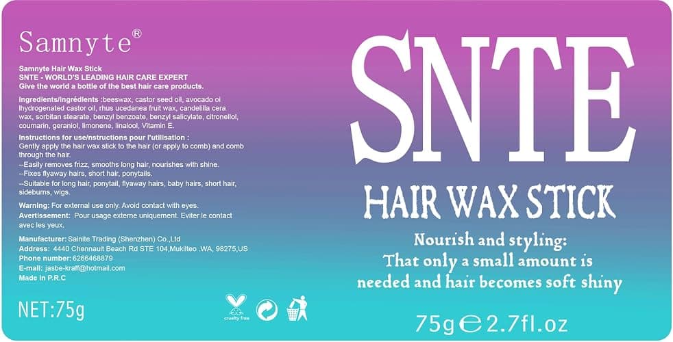 Samnyte Hair Wax Stick for Girls Women, Wax Stick for Hair, Tamer for Flyaway, Hair Accessories ＆ Hair Bun Maker for Women to Ponytail, Bun, Braids, Stocking Stuffers for Teen Girls thumbnail 8