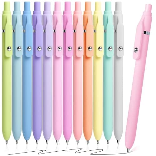 Fenmay Gel Pens, 12 Pcs Black Ink Pens 0.7mm Medium Point| Quick Dry No Smudge, Smooth Writing, Retractable Cute Aesthetic Pens for Journaling Note Taking School Office Supplies thumbnail 8