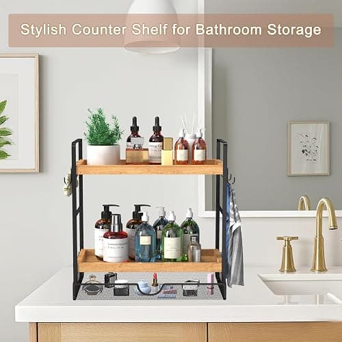 LEMIKKLE 2-Tier Wood Coffee Station Organizer with Pod Holder and Drawer, Kitchen Countertop Organizer, Coffee Bar Accessories Station with Coffee Pod Storage, Coffee Organizer thumbnail 7