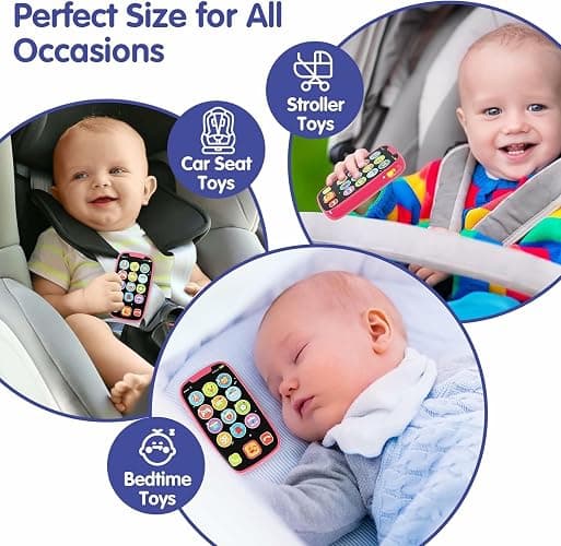 BABYFUNY Toys for 1 Year Old Girl Gifts, 15 Functions Phone Toddler Girl, Learning Baby Toys 12-18 Months, Kids Cell Phone Easter Basket Stuffers - Pink thumbnail 5
