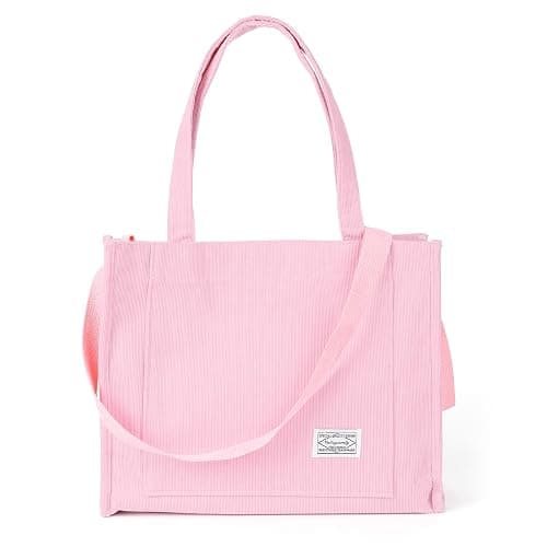 Valleycomfy Corduroy Tote Bag for Women Travel Crossbody Bag Purse Women Shoulder Bags Work Handbags Everyday Hobo Bag - Image 1