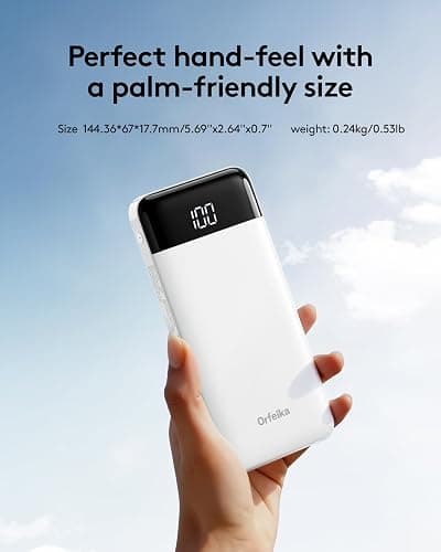 Orfeika Portable Phone Charger, 10000mAh Portable Charger Power Bank with Built-in Cables, Travel Essential Battery Pack Compatible with iPhone, Samsung, Google, iPads, Tablets, etc thumbnail 6